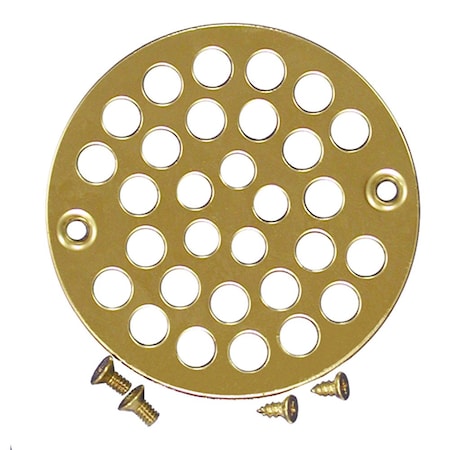 Jones Stephens 4in. Polished Brass Round Shower Drain Strainer D54010